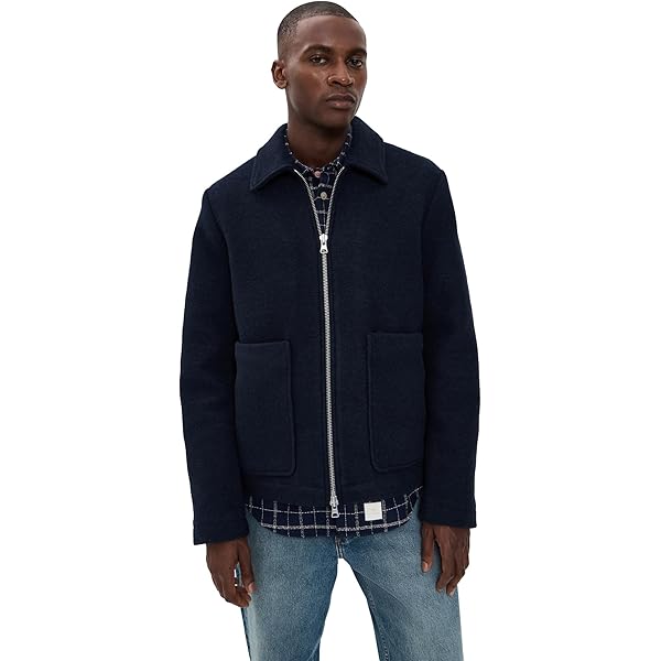 NN07 Men's Blaze Boiled Wool Jacket, Khaki Beige, M at Amazon